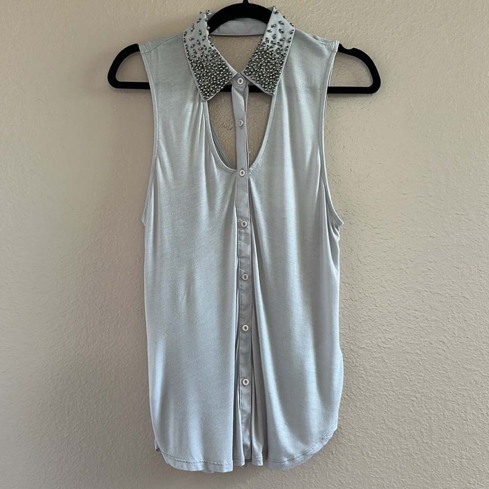 Silence + noise beaded sleeveless top